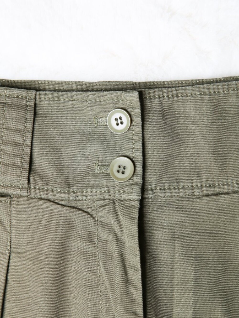 REBECCA TAYLOR Olive Green High-Waist Barrel Leg Cotton Twill Pants Size 4 - Picture 6 of 10